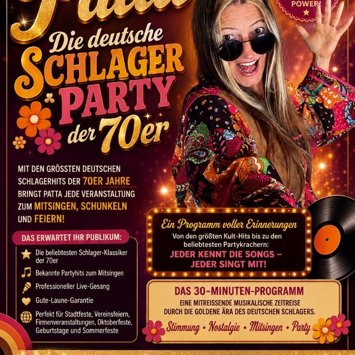 Patta - 70er Jahre Schlager Show I 30 Minuten Schlagerparty für Stadtfeste, Firmenfeiern, Oktoberfeste und Events